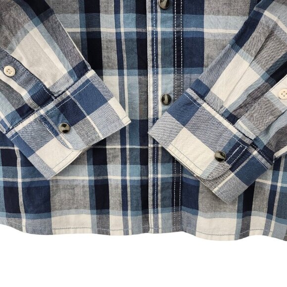 Roebuck &‎ Co Western Blue Gray Plaid Snap Front Shirt Men's XL NWOT - Picture 4 of 9